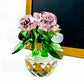 Blätter Kristall Rosa Rose Blume Facettiertes Prisma Glas Sonnenscheinfänger Ornament Figuren Miniaturen Hochzeit Kern Wohnkultur Geschenk