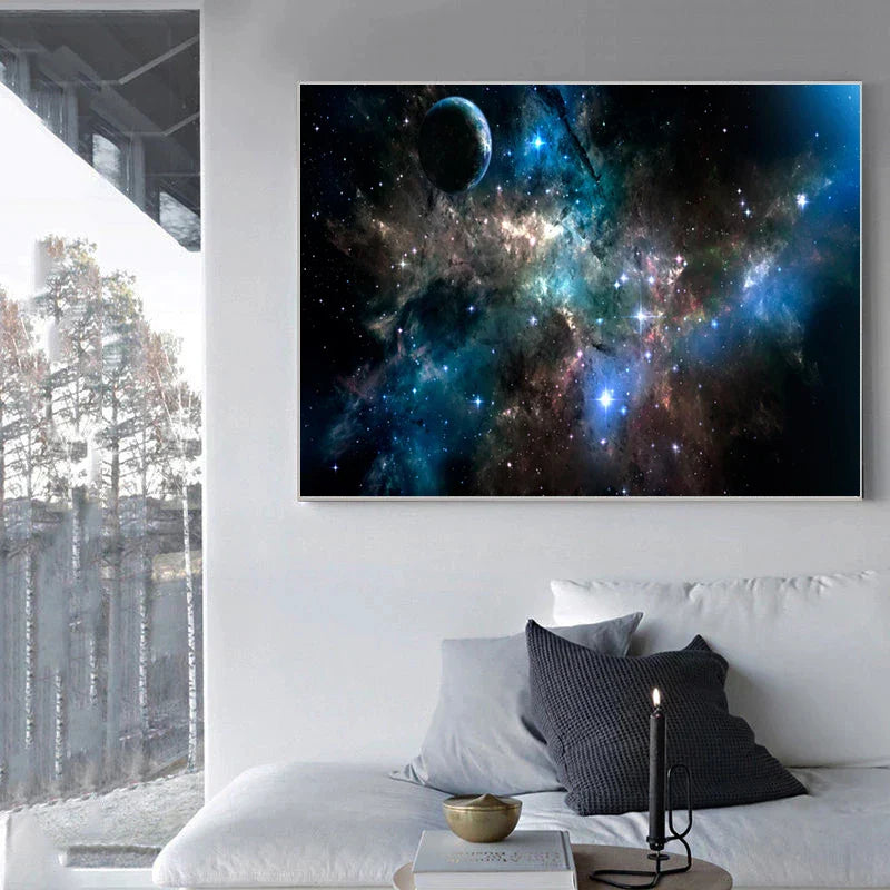 Frendorf | StarNova Nebula Leinwand | Moderne Wandkunst | Hochwertige Galaxie-Drucke | Dekoration für Zuhause