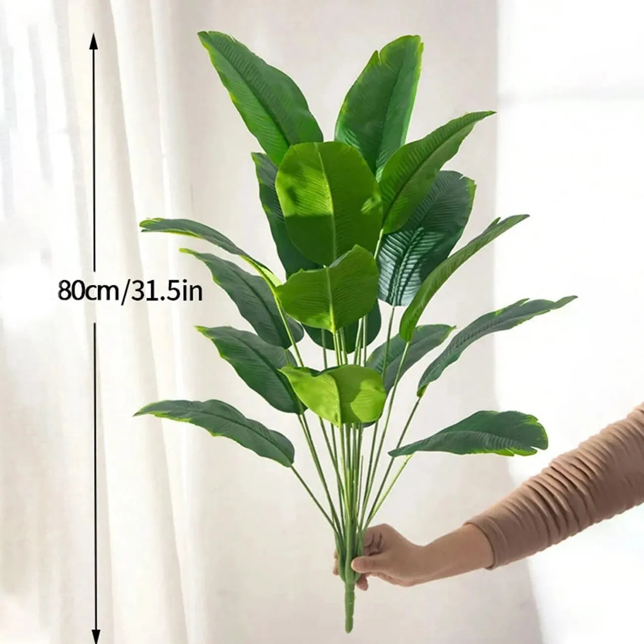 Frendorf | 1pc Kunsttropische Palme – Künstliche Bananenpflanze mit echtem Touch Monstera-Blättern für Zuhause, Garten und Bürodeko