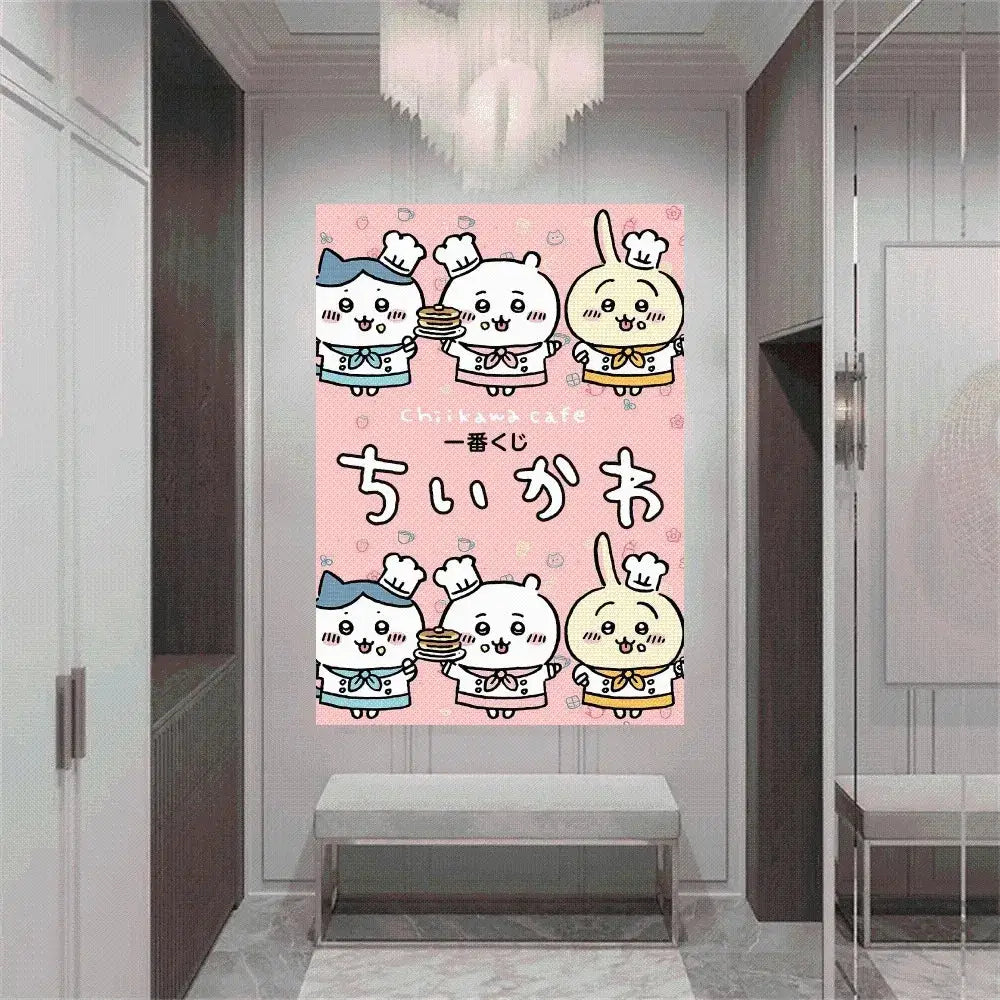 Niedliches Chiikawas Poster Home Office Studium Wand Schlafzimmer Wohnzimmer Küchen Dekoration Malerei