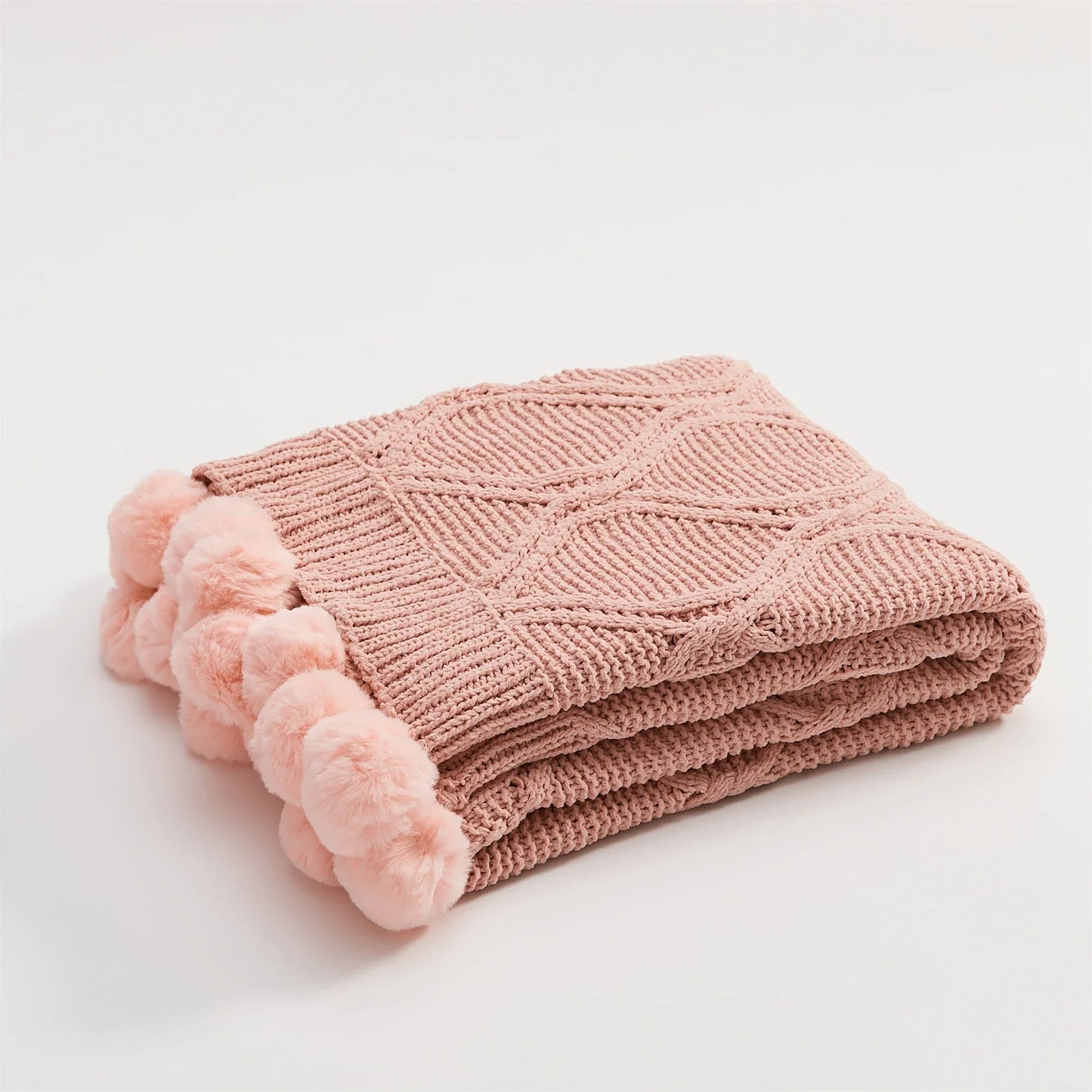 Frendorf | HeartKnit Kuscheldecke aus Chenille | Strickdesign | Für Bett & Sofa | Weich & Gemütlich
