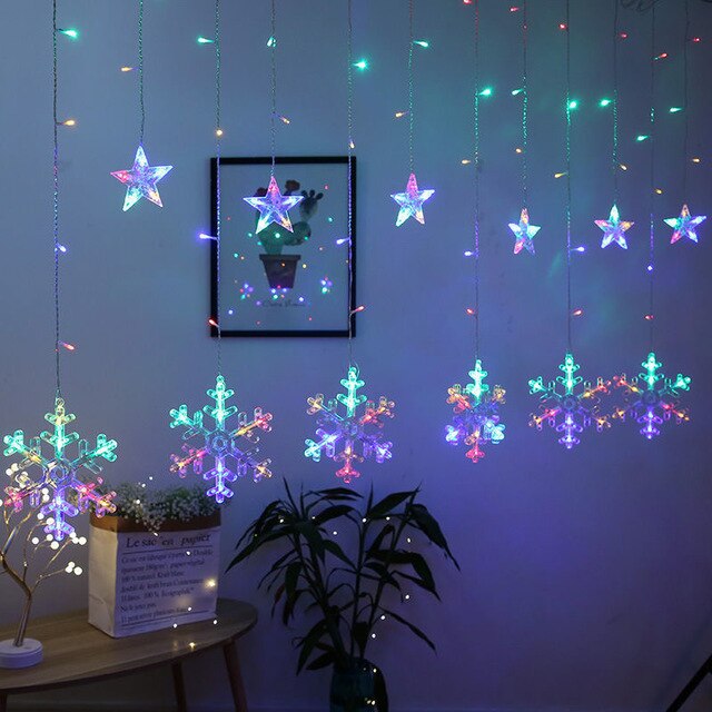 Solar Moon Star Lampe LED Lichterkette Dekoration