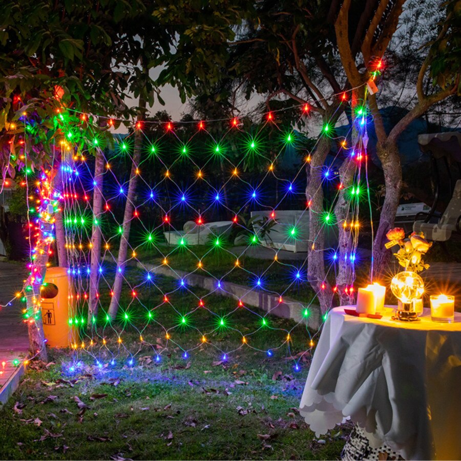 Fenster Vorhang Weihnachten Fee Girlande Mesh Licht