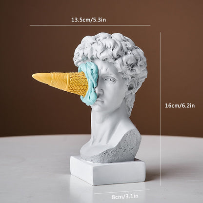 David Figurine mit Eiscreme Heimdekoration Skulptur