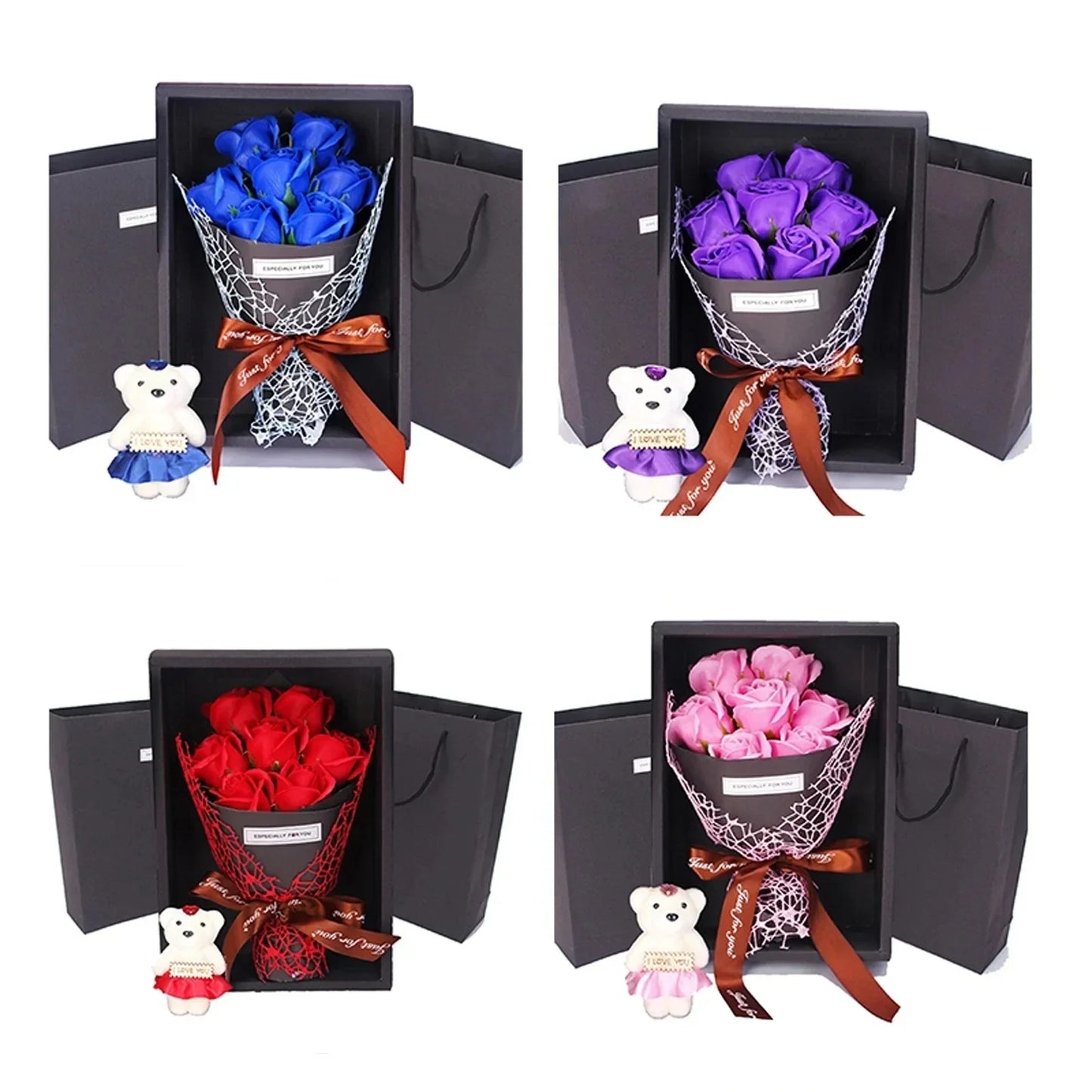 Frendorf | 7 Rosen Seifenstrauß Geschenkbox