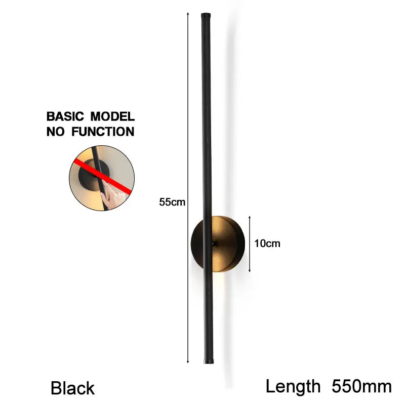 Frendorf | Schwarze dimmbare LED-Wandleuchte mit Touch-Schalter – 360° drehbare Wandlampe für Schlafzimmer, Wohnzimmer und Innenräume