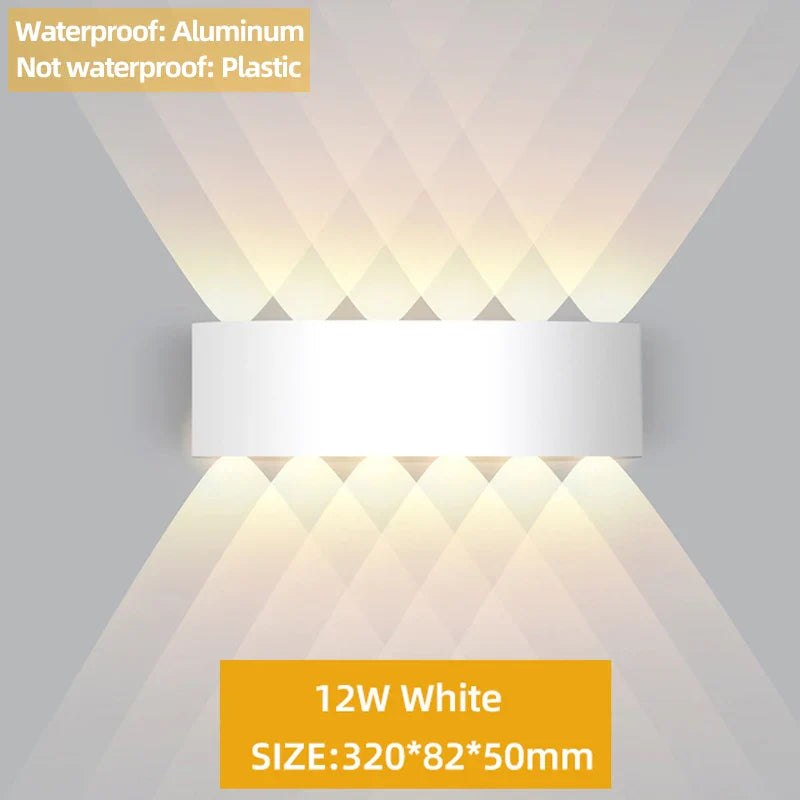 Frendorf | Auf- und Abwärts LED-Wandleuchte – Wasserdicht IP65 Aluminium Wandleuchte für Innen- und Außenbereich – Moderne Beleuchtung für Schlafzimmer, Wohnzimmer, Flur