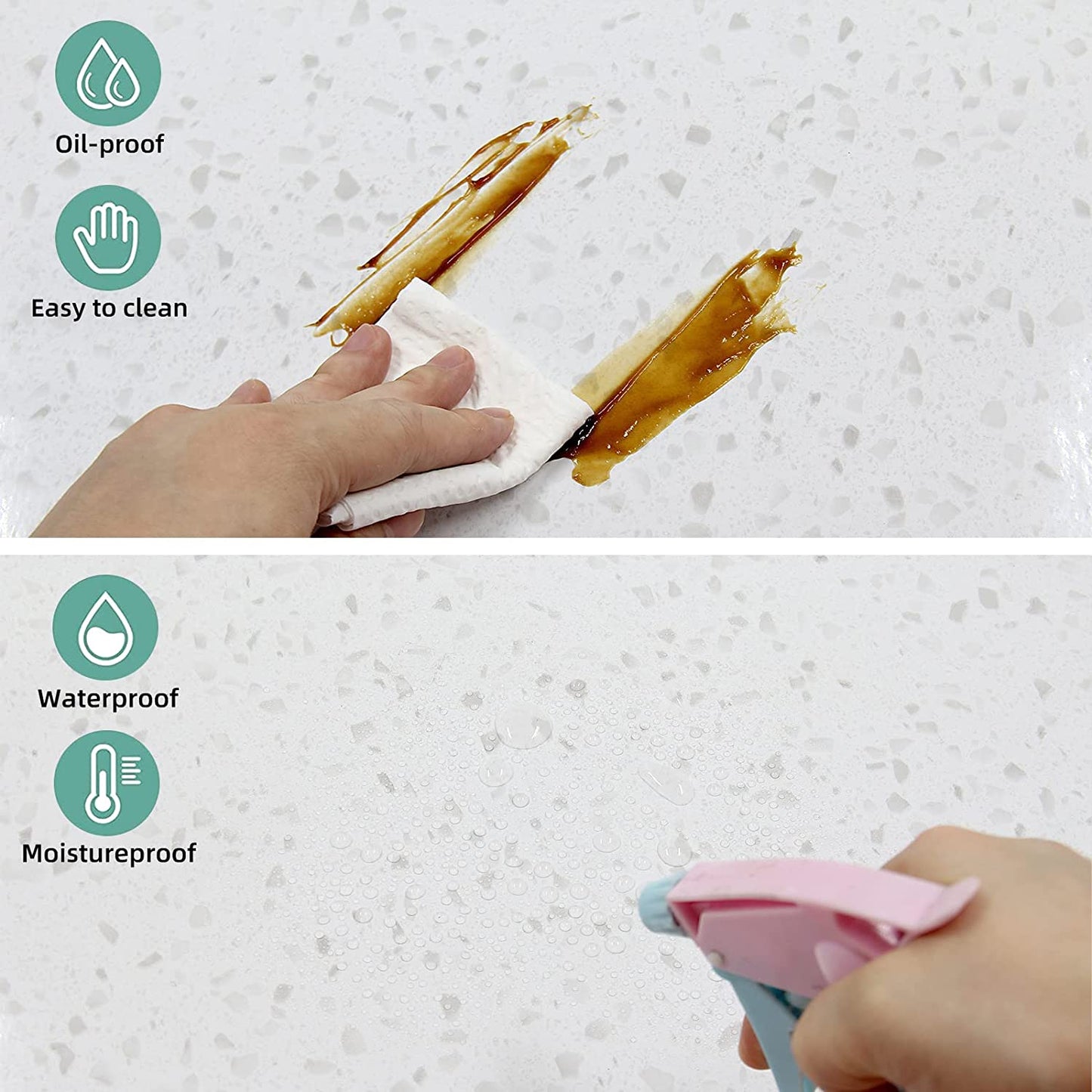 Frendorf | ProtectEase Selbstklebende Schutzfolie | Dekorfolie & Oberflächenschutz | Wasserfest & Abwaschbar | DIY Folie für Möbel & Wände