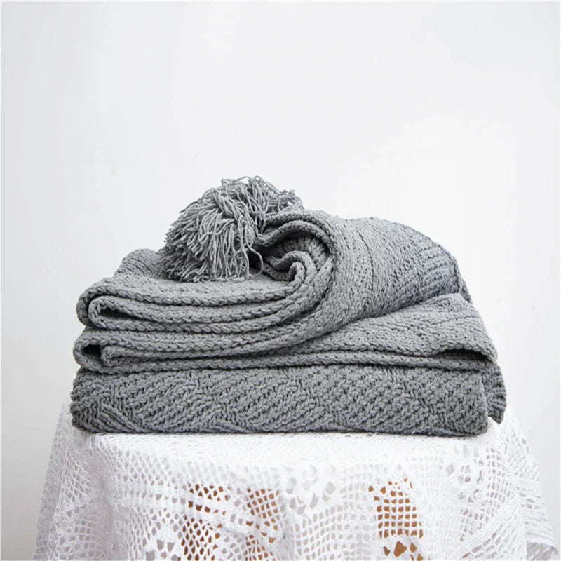 Frendorf | HeartKnit Kuscheldecke aus Chenille | Strickdesign | Für Bett & Sofa | Weich & Gemütlich