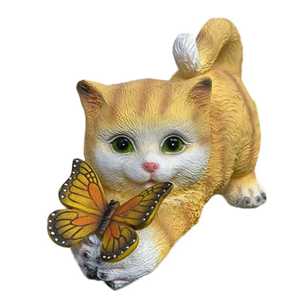 Frendorf | Butterfly Catcher Katze Harz Dekorative Lampe