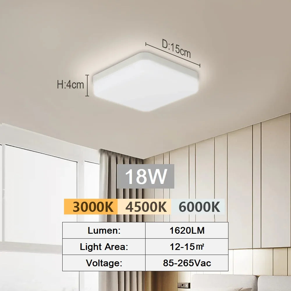 Frendorf | 12-Zoll LED-Deckenleuchte – Quadratische schlanke moderne Leuchte mit Fernbedienung für Schlafzimmer, Wohnzimmer, Flur und Küche