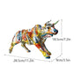 Graffiti-Malerei Harz Bull Figuren Home Wohnzimmer Schlafzimmer Büro Desktop Feng Shui Ornamente Sammlung Statuen