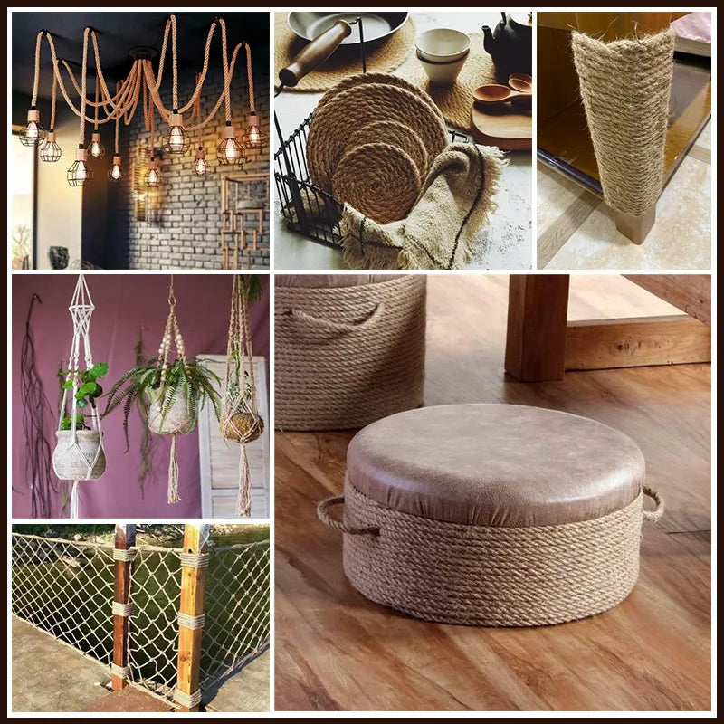 Frendorf | 10M natürliche Jute-Schnur gedrehter Hanfstrang – Schwerlast-Makramee-Schnur für DIY-Handwerk, handgefertigte Dekorationen und Kratzmöbel für Haustiere