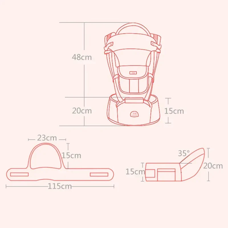 Frendorf | Baby Tragehilfe 3-in-1 – Ergonomischer Tragegurt für Neugeborene