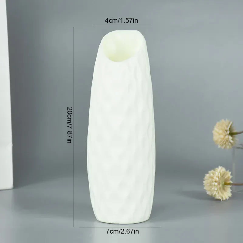 Frendorf | Blumeo Minimalistische Blumenvase | Weiße Keramikvase für Tisch- & Küchendekoration | Perfekt für Hochzeitsarrangements & Blumensträuße