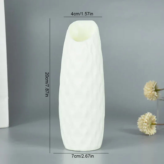 Frendorf | Blumeo Minimalistische Blumenvase | Weiße Keramikvase für Tisch- & Küchendekoration | Perfekt für Hochzeitsarrangements & Blumensträuße