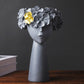 Nordic Mädchen Kopf Blume Harz Vase Statue Blume Blumen Vasen für Büro Desktop Trockene Blumen Ornamente Dekor Container