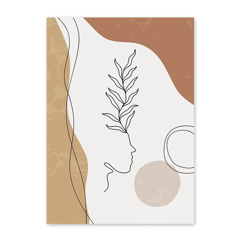 Abstrakte Beige Wandkunst Leinwanddrucke