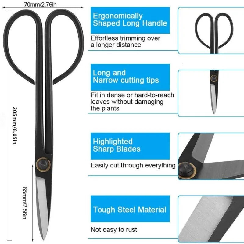 Frendorf | BonsaiMaster 21 | Gartenschere für Bonsai | Präzisionsschnitt | 21 cm | Langer Griff & Rostfreier Stahl