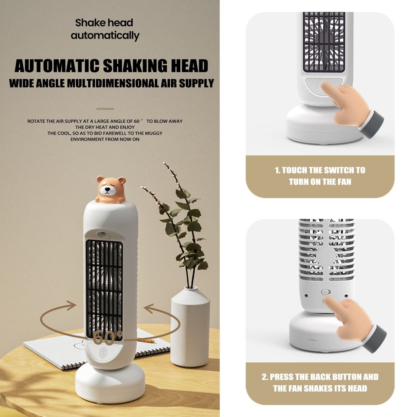 Frendorf | Mini Bear Luftkühler Luftbefeuchter Ventilator