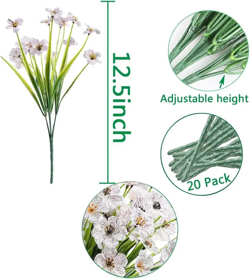 Frendorf | 2/6/10 Bundles Außen Künstliche Blumen – UV Beständige Falsche Seide Blumen für Garten, Veranda und Außen Dekor
