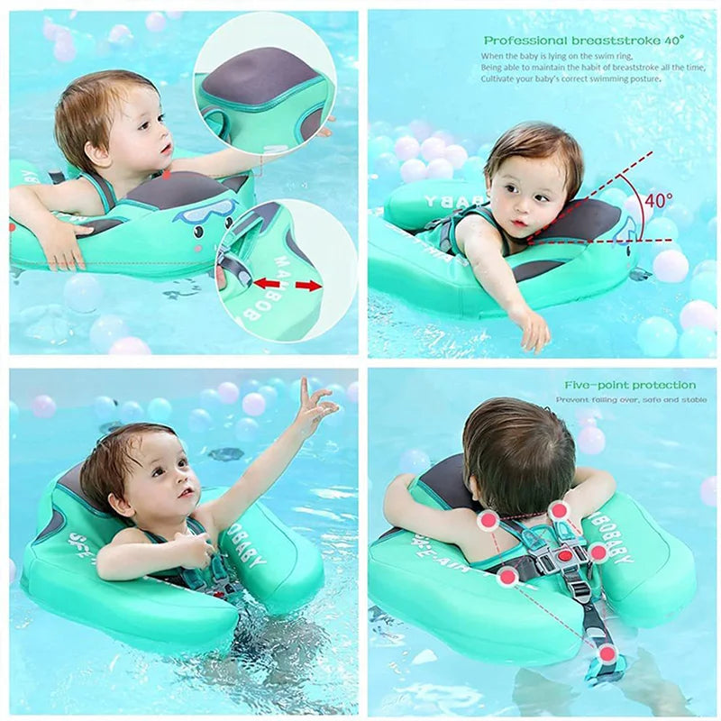 Mambobaby Nicht-aufblasbarer Baby-Schwimmring-Sitz - Poolspielzeug für Jungen und Mädchen - Lustige Accessoires für sicheres Wasser Spielen