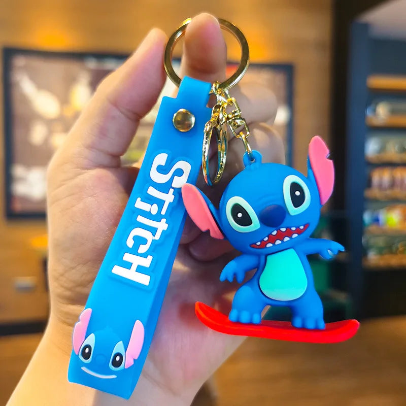 Anime Disney Schlüsselanhänger - Süßer Mickey Mouse, Minnie, Lilo und Stitch Cartoon Schlüsselring, Ornament und Autoanhänger, Perfekte Geschenke für Kinder
