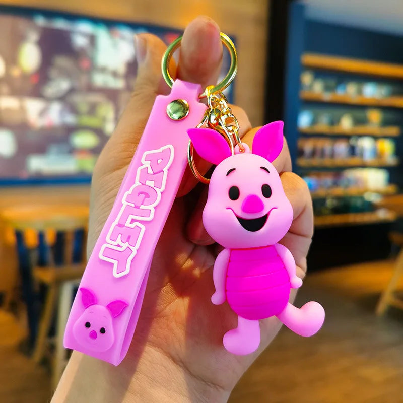 Anime Disney Schlüsselanhänger - Süßer Mickey Mouse, Minnie, Lilo und Stitch Cartoon Schlüsselring, Ornament und Autoanhänger, Perfekte Geschenke für Kinder