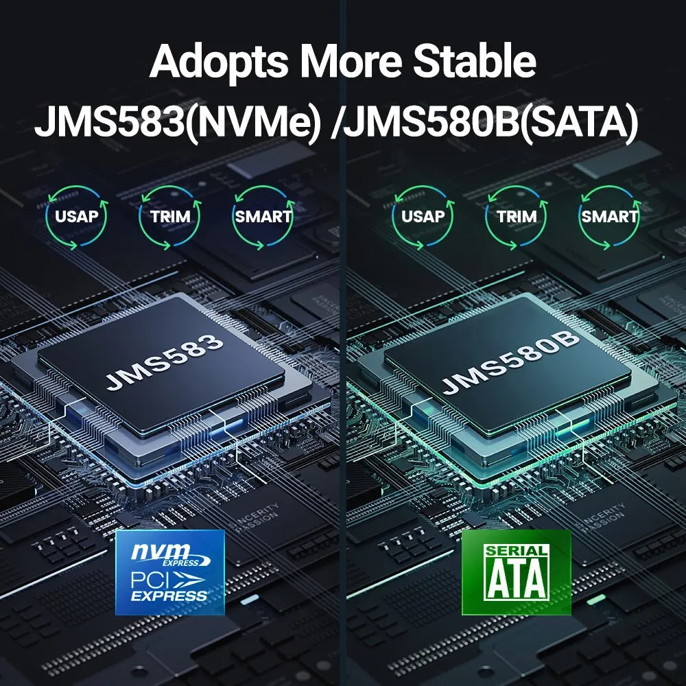 AlumSwift | M.2 NVMe/SATA SSD Gehäuse | USB 3.2 Gen 2 | Aluminium Gehäuse.