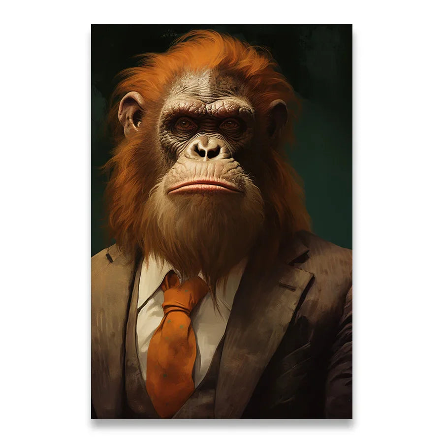 1Stk Wandkunst Leinwandmalerei Tierheimdekoration Wohnzimmer Innendekoration Arzt Poster Schlafzimmer Anwalt Orang-Utan Dekoration