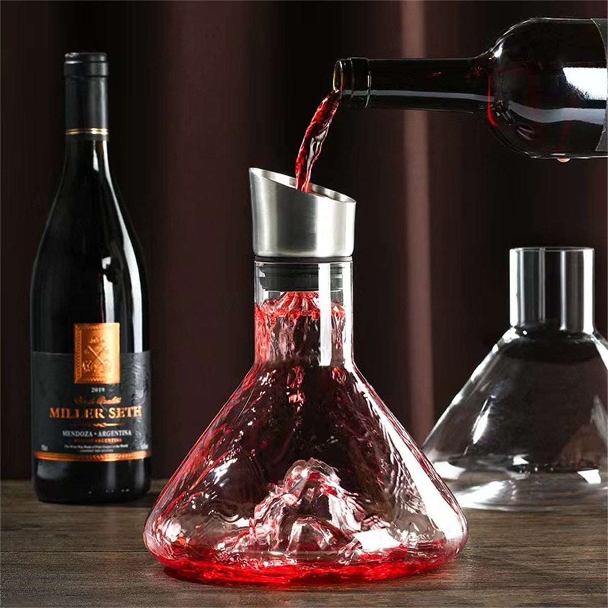 Traumhafter Berg Premium Kristall Wein Dekanter