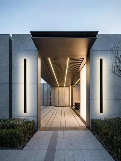 Frendorf | NeroEdge SleekLine Wasserdichte LED Wandleuchte – Moderne Außenlampe in Schwarz