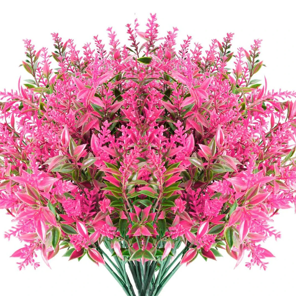 Frendorf | 12 Stück künstliche Lavendel-Pflanzen – UV-beständig, farbecht verblasst, Kunstblumen für Hochzeit, Zuhause, Weihnachtskranz und Außengarten Dekoration