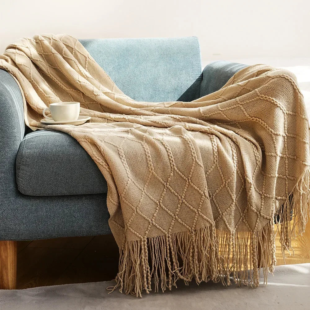 Nordic Style Dick Gestrickte Decke