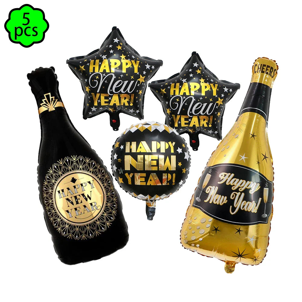 Neujahrsservietten Pappteller Becher Neujahr Tischdecken Tischüberwurf 2024 Neujahrsparty Dekorationen Silvesterparty Zubehör