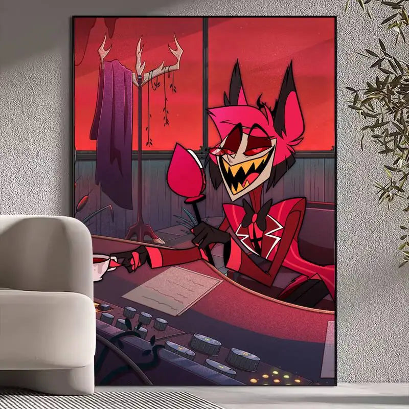 H-Hazbin Hotels Cartoon POSTER Drucke Wandbilder Wohnzimmer Heimdekoration Klein