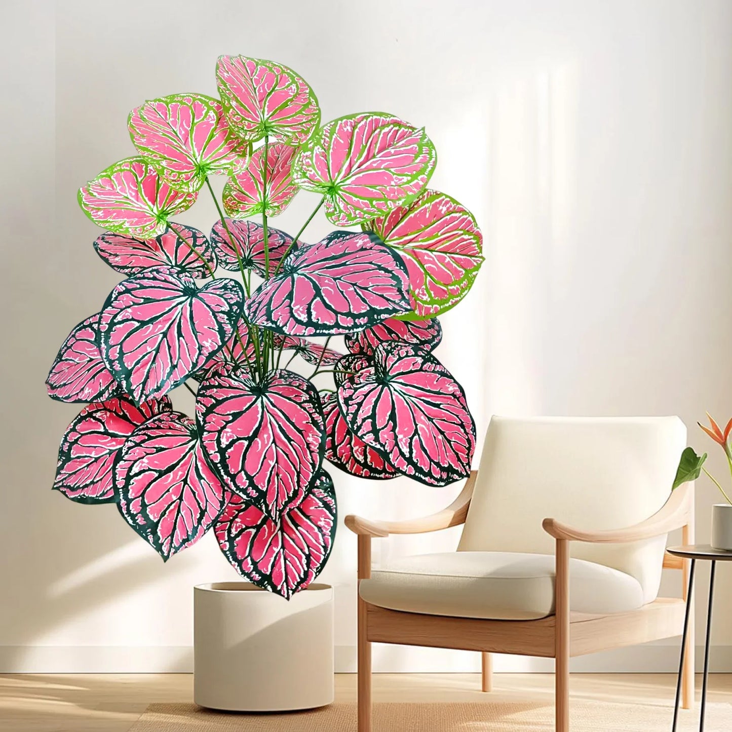 Frendorf | 105 cm Künstliche Pink Fairy Taro & Monstera Blätter – Seidentradieschen & Callalilien Dekor für Zuhause, Büro und Jubiläumsfeiern – Boden Display