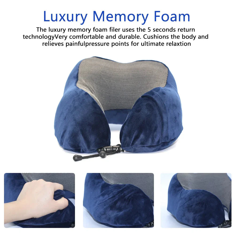 U-förmiges Nackenkissen aus Memory-Schaum für Reisen und Schlafen