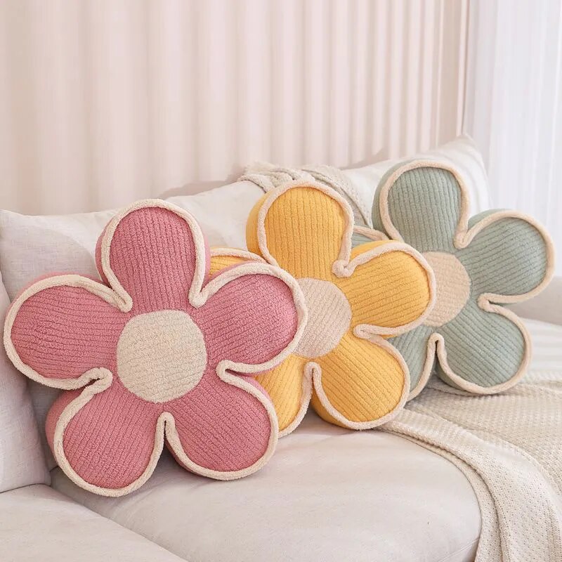 Flauschiges Blumen Kissen