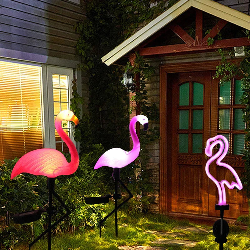 Frendorf |  Glowingo - Bunte Solarlampe in Flamingoform