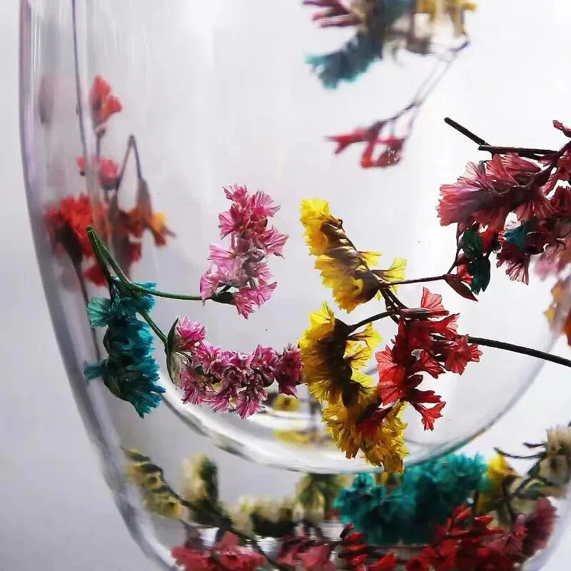Frendorf | 2 Stück Trockenblumen Doppelt Wand Glasbecher