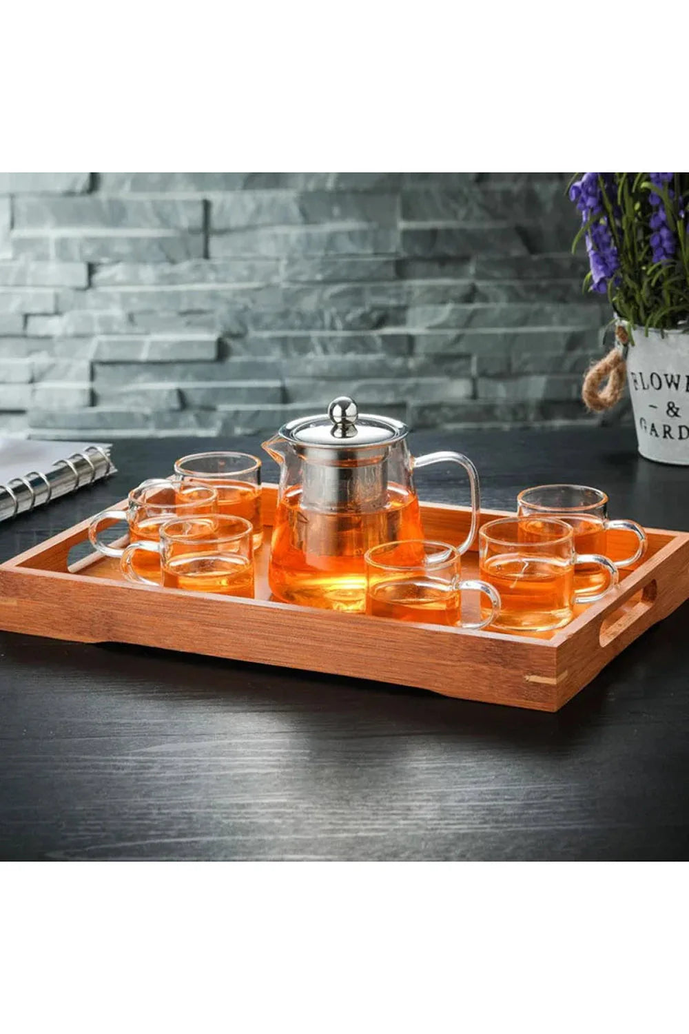 Edelstahl-Infuser-Glas-Teekanne