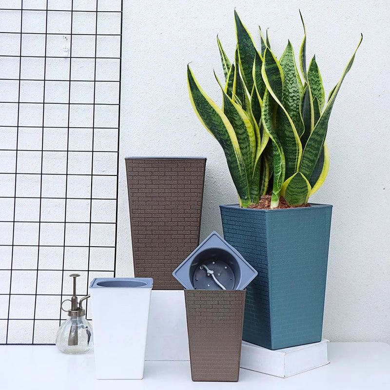 Frendorf | Bricksy Planter | Ziegelstein-Design Pflanzkasten | Selbstbewässernd mit Baumwollseil | Für Pflanzen & Deko | Modern & Langlebig
