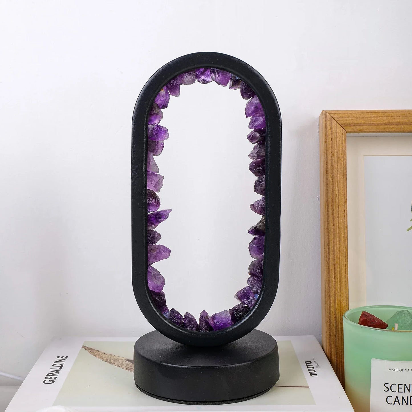 Natürliche Amethyst Oval Nachtlicht