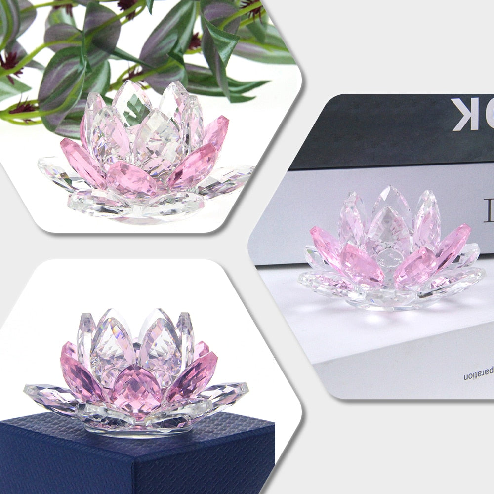 Kristall Lotus Blume Handwerk Glas Briefbeschwerer Hause Dekoration Ornamente Figuren Hause Hochzeit Party Decor Geschenke Souvenir