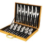 Frendorf | Opulentes Gold Besteckset - Das elegante 24-teilige Gold- und Silberbesteckset