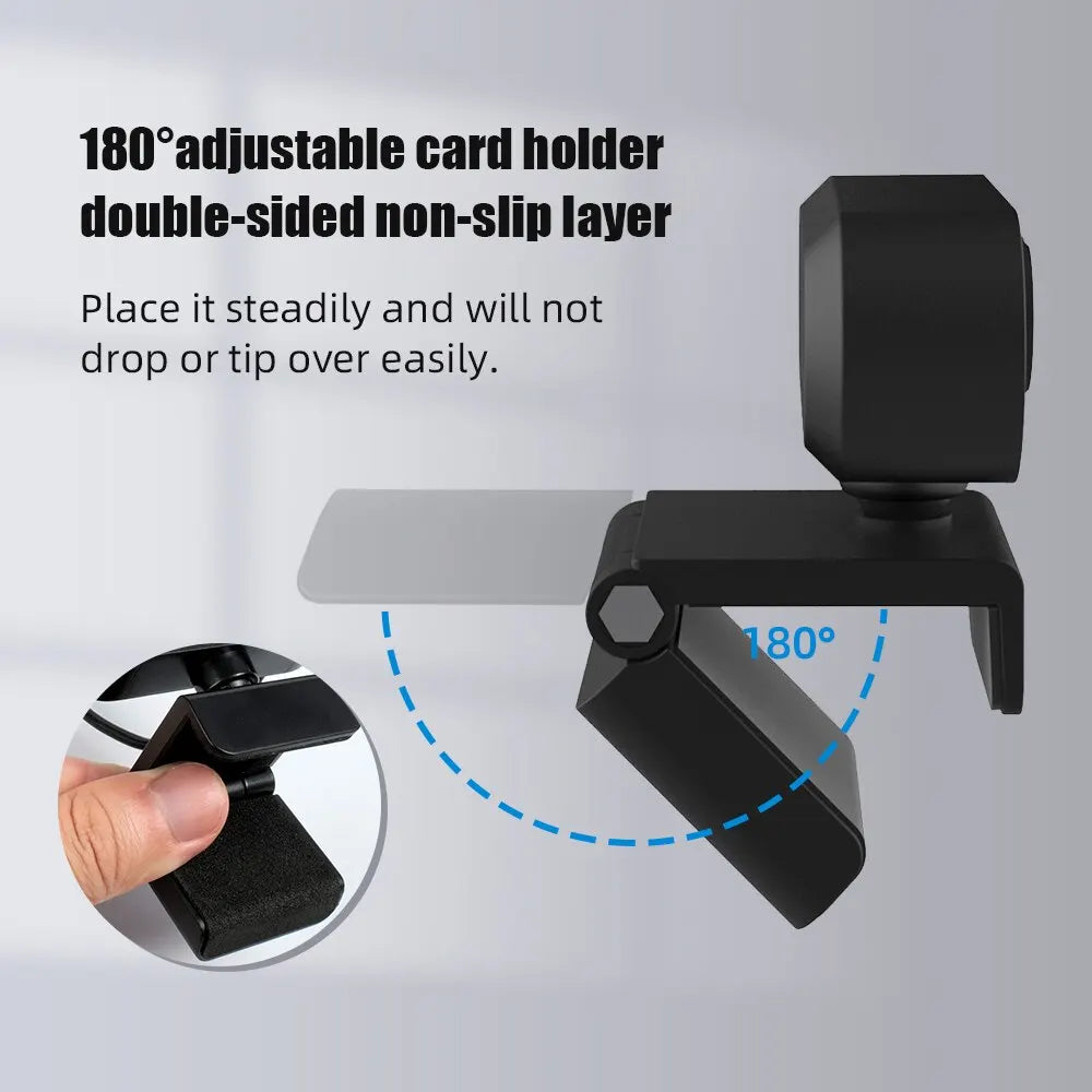 Full HD 1080P Webcam | Flexibel Drehbar | Eingebautes Mikrofon | USB Plug & Play