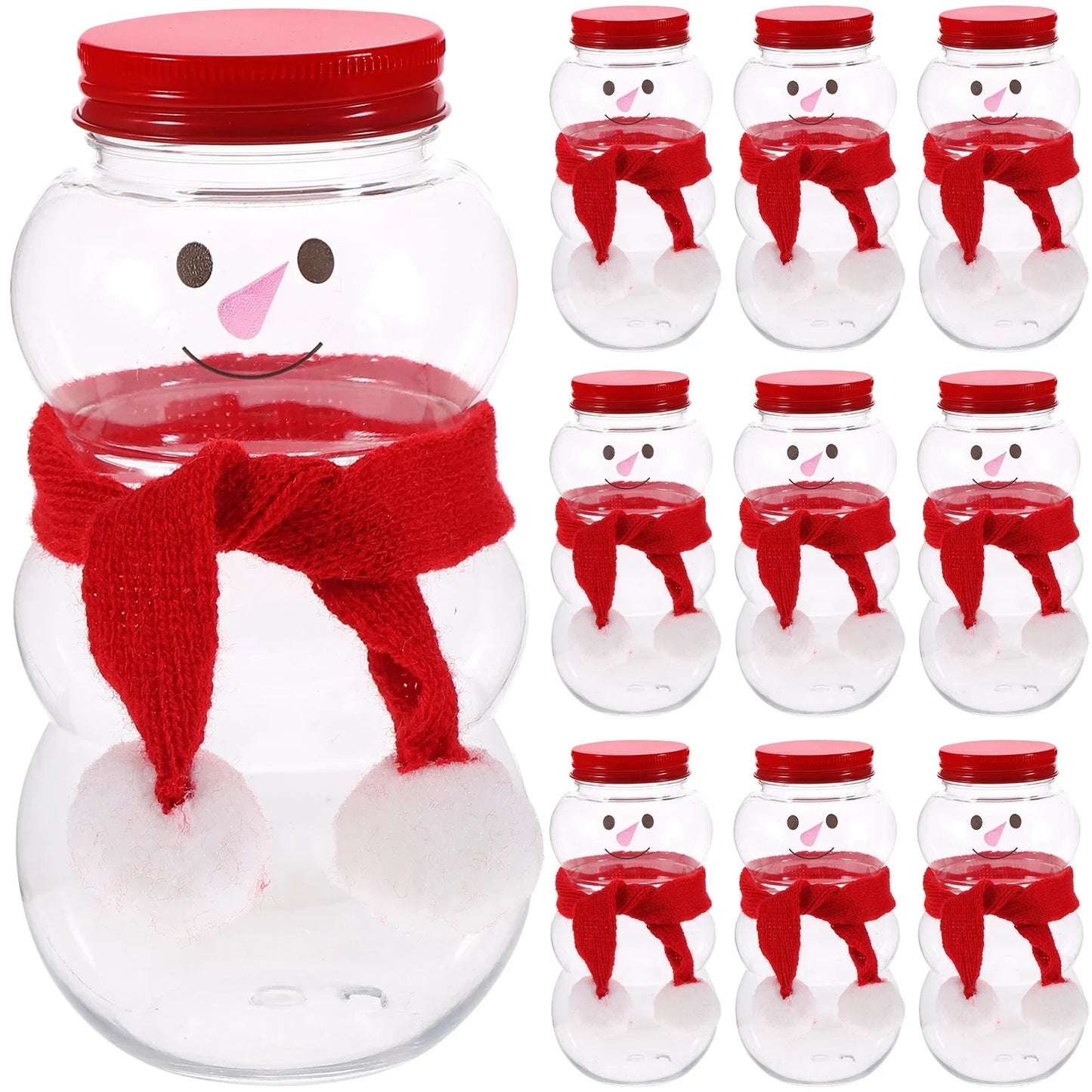Frendorf | 10 Stück Weihnachts-Schneemann-Flaschen mit Deckel