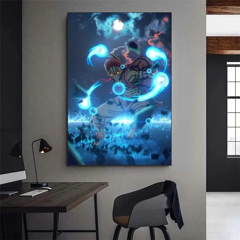 Demon Slayer Kibutsuji Muzan Kokushibou Anime Poster Gallery Prints Painting Wall Canvas Pictures Living Room Sticker