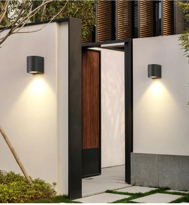 Frendorf | LED Wandleuchte – Außen wasserdicht IP65 Veranda- und Gartenwandleuchte, Innen Schlafzimmer Nachttischbeleuchtung, Aluminium Auf- und Ab-Lampe
